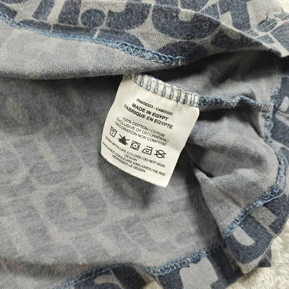 Nike Shirt Mens Large Blue Gray Just Do It All Over Print Embroidered AOP